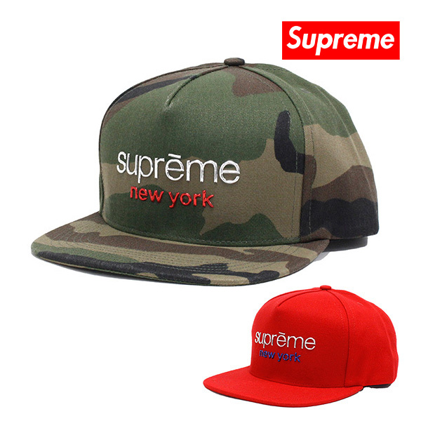 Supreme◇16AW/Chrome Classic Logo 5-Panel/コットン/NVY/無地/メンズ-