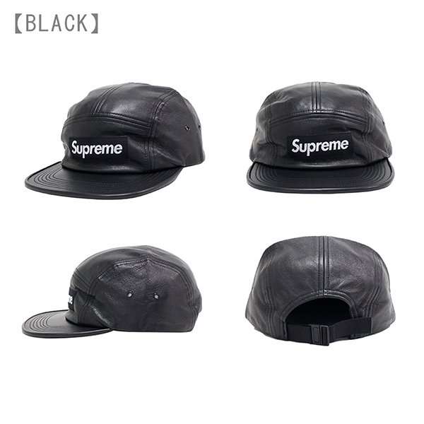 Supreme Leather Camp Cap Black - US