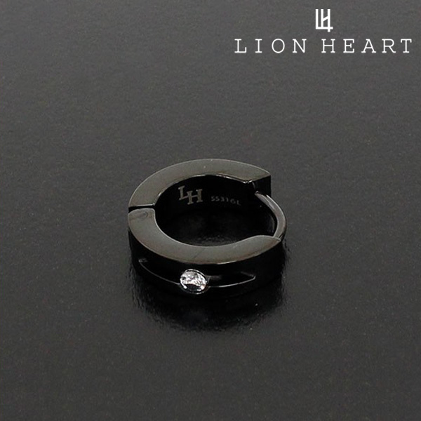 ライオンハート ピアス メンズ 正規品 LION HEART アクセサリー ミニフープピアス 片耳 ブラック LHMP001N