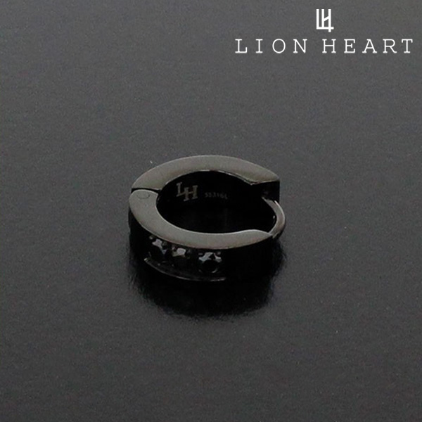 ライオンハート ピアス メンズ 正規品 LION HEART アクセサリー ミニフープピアス 片耳 ブラック LHMP004N