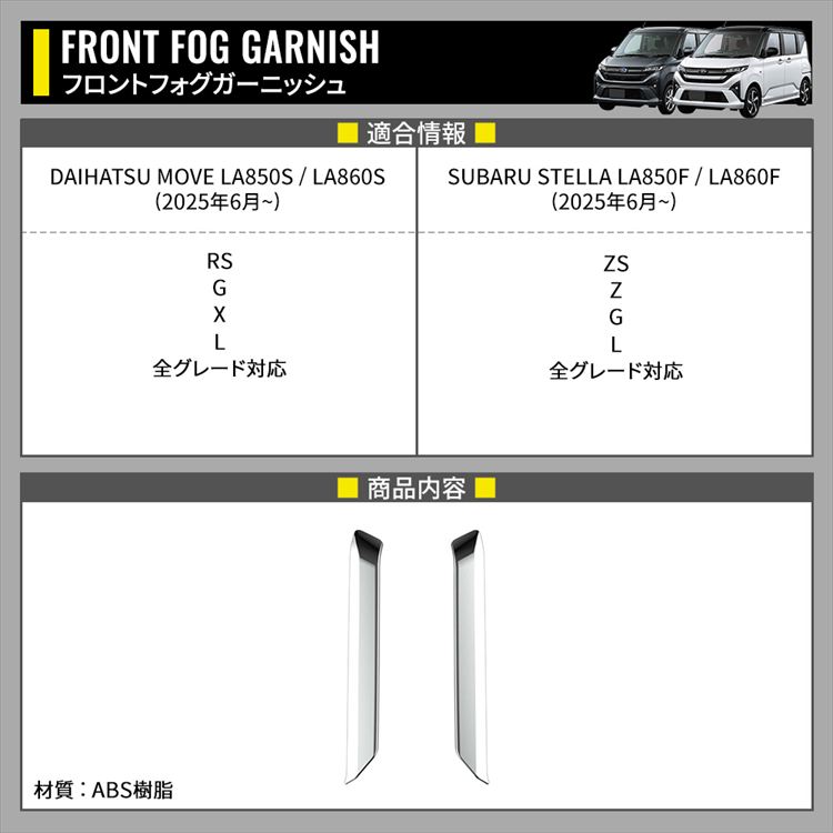 爆買 新型 ムーブ フロントフォグガーニッシュ フォグランプ カバー 2P