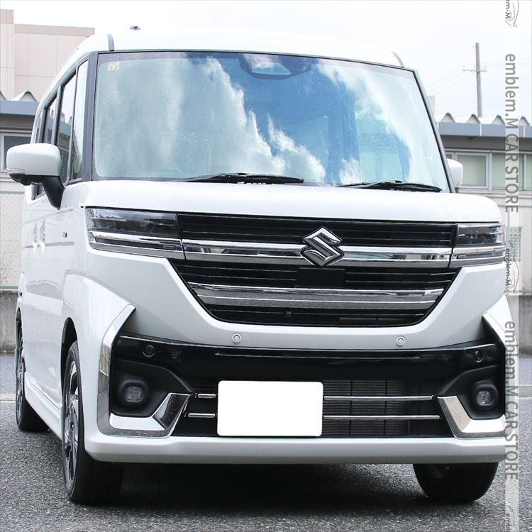 新型スペーシ アカスタム パーツ ロアグリルガーニッシュ 4P メッキ 