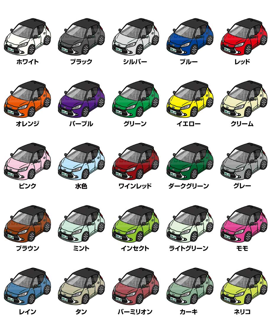 MKJP イラストA5 フレーム付き トヨタ アクア MXPK11 ツートンブラック