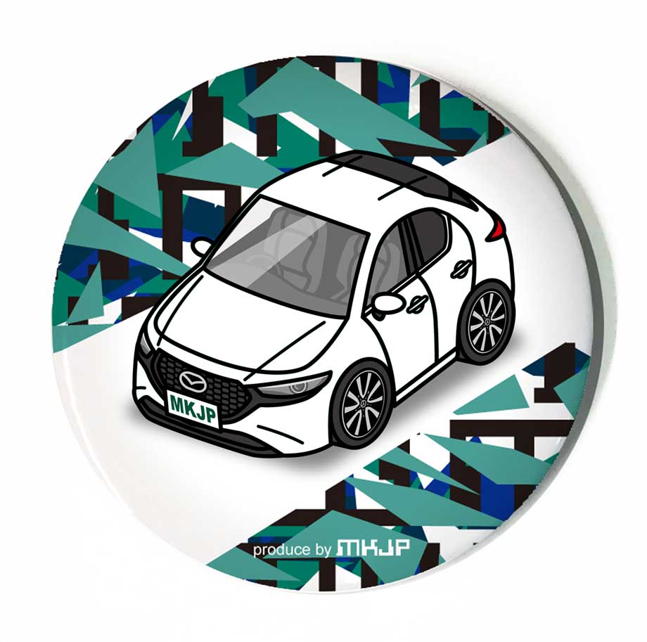 缶バッジ キーホルダー 丸型 31mm 54mm 車 車好き MAZDA3 ファスト