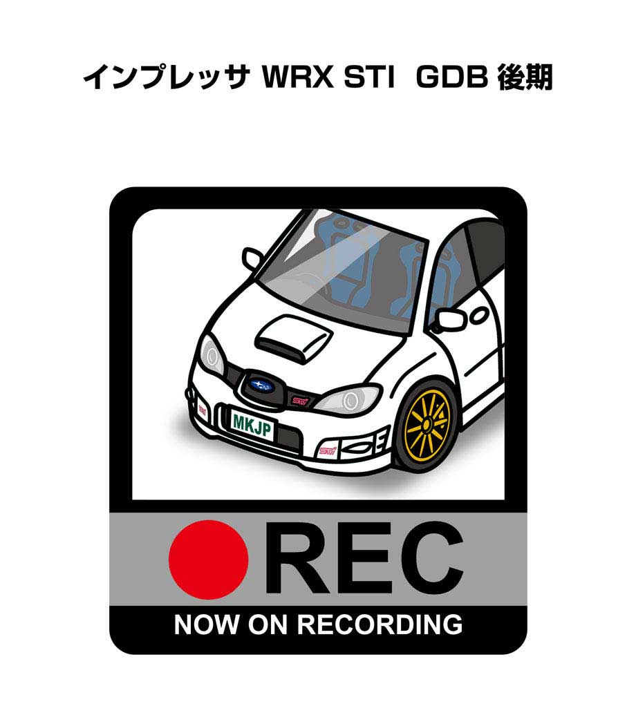MKJP ドラレコステッカー 2枚入り スバル インプレッサ WRX STI