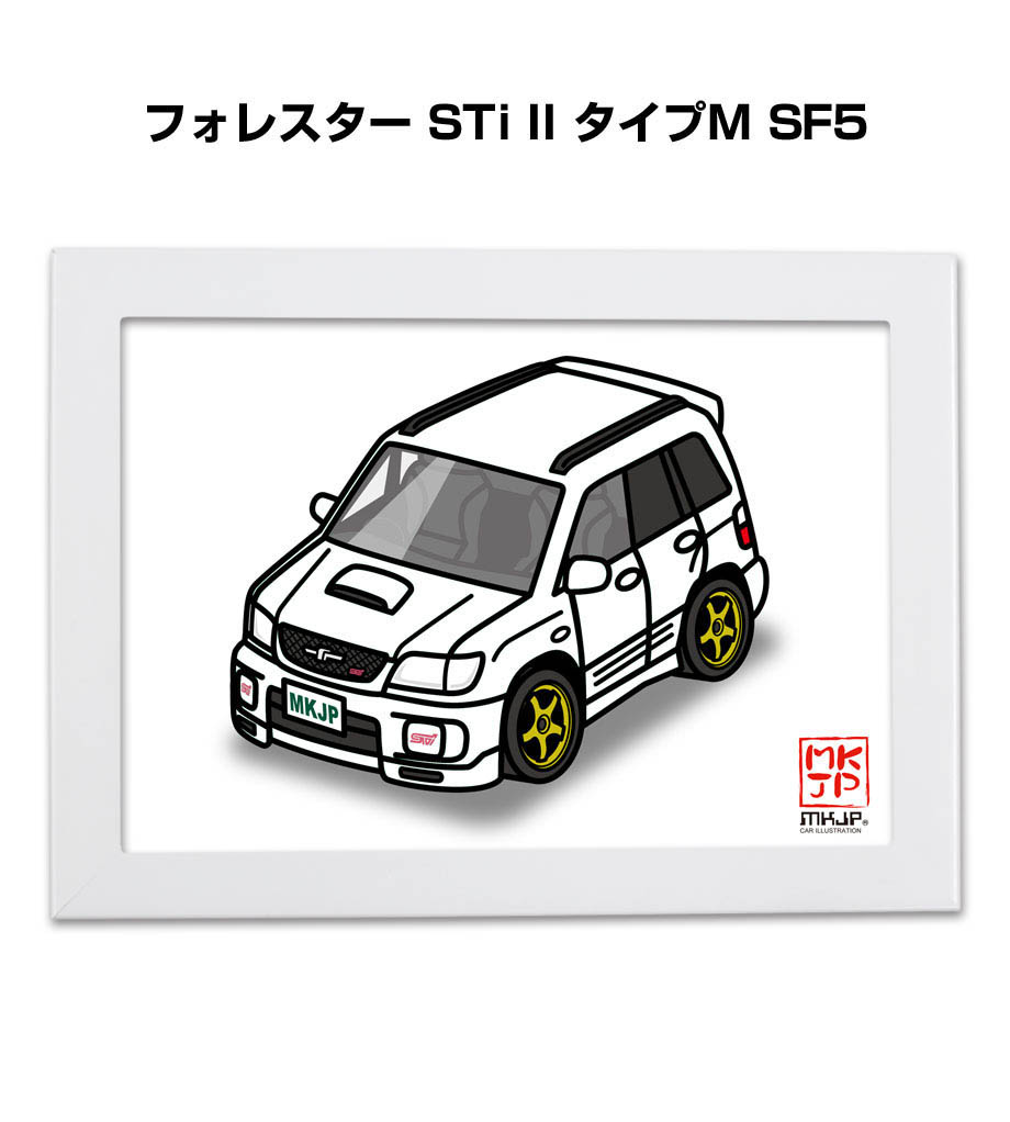 MKJP イラストA5 フレーム付き スバル フォレスター STi II タイプM