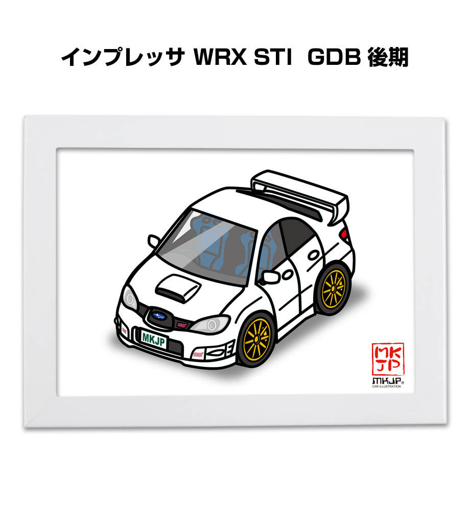 MKJP イラストA5 フレーム付き スバル インプレッサ WRX STI GDB 後期