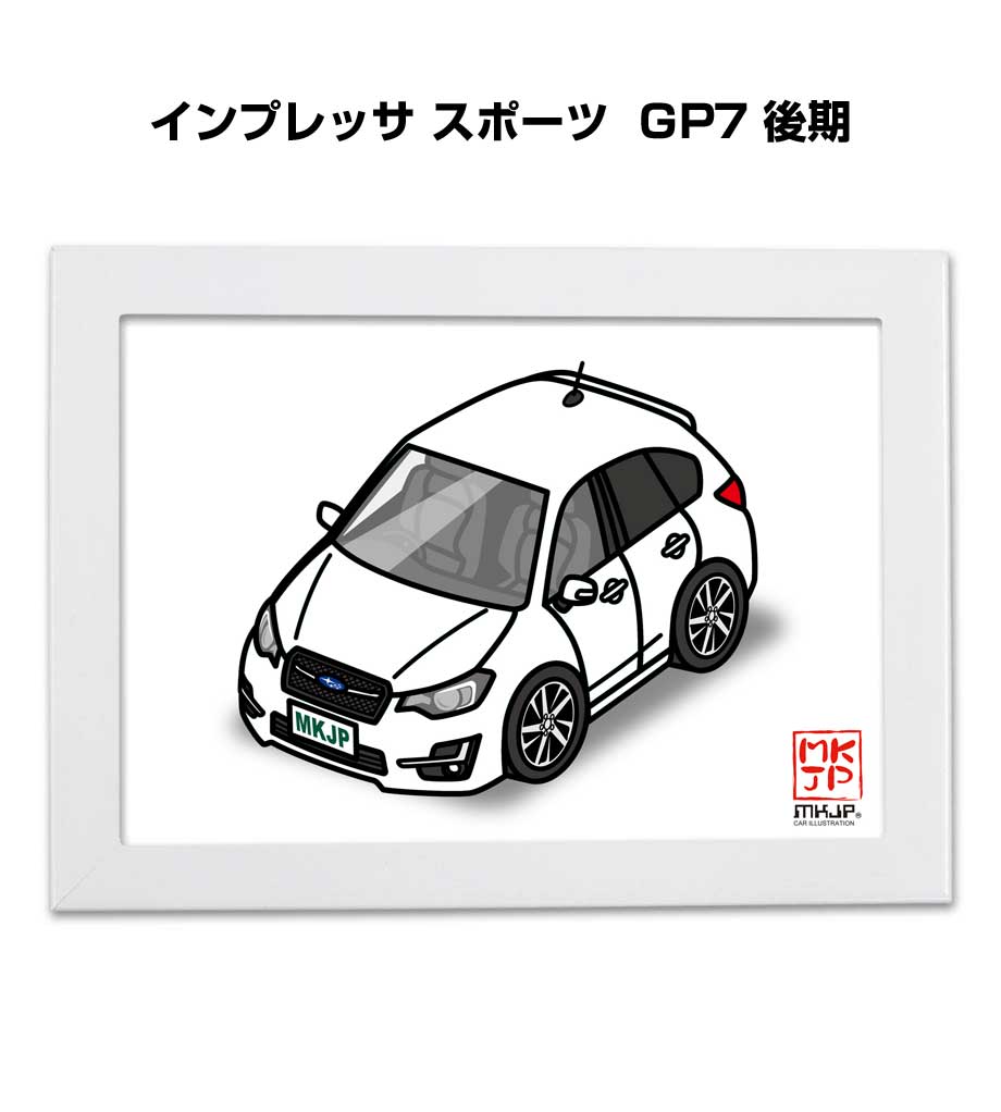 MKJP イラストA5 フレーム付き スバル インプレッサ スポーツ GP7 後期