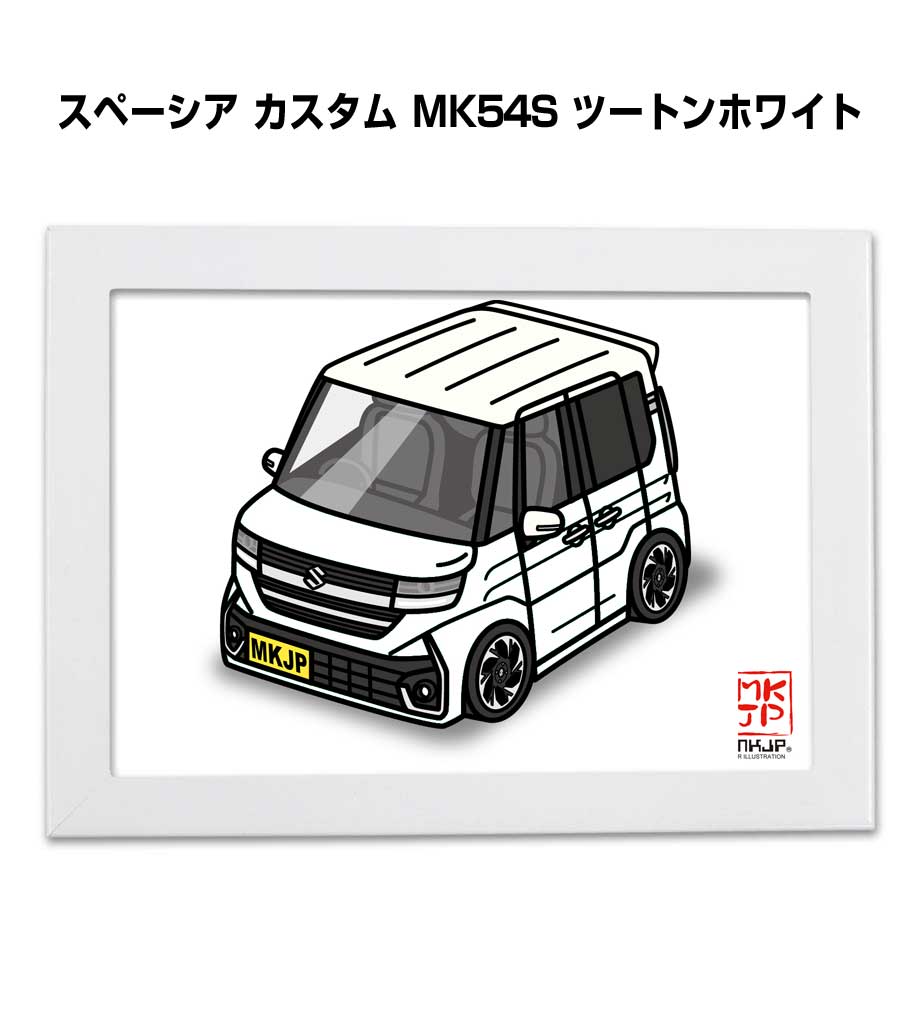 MKJP イラストA5 フレーム付き スズキ スペーシア カスタム MK54S