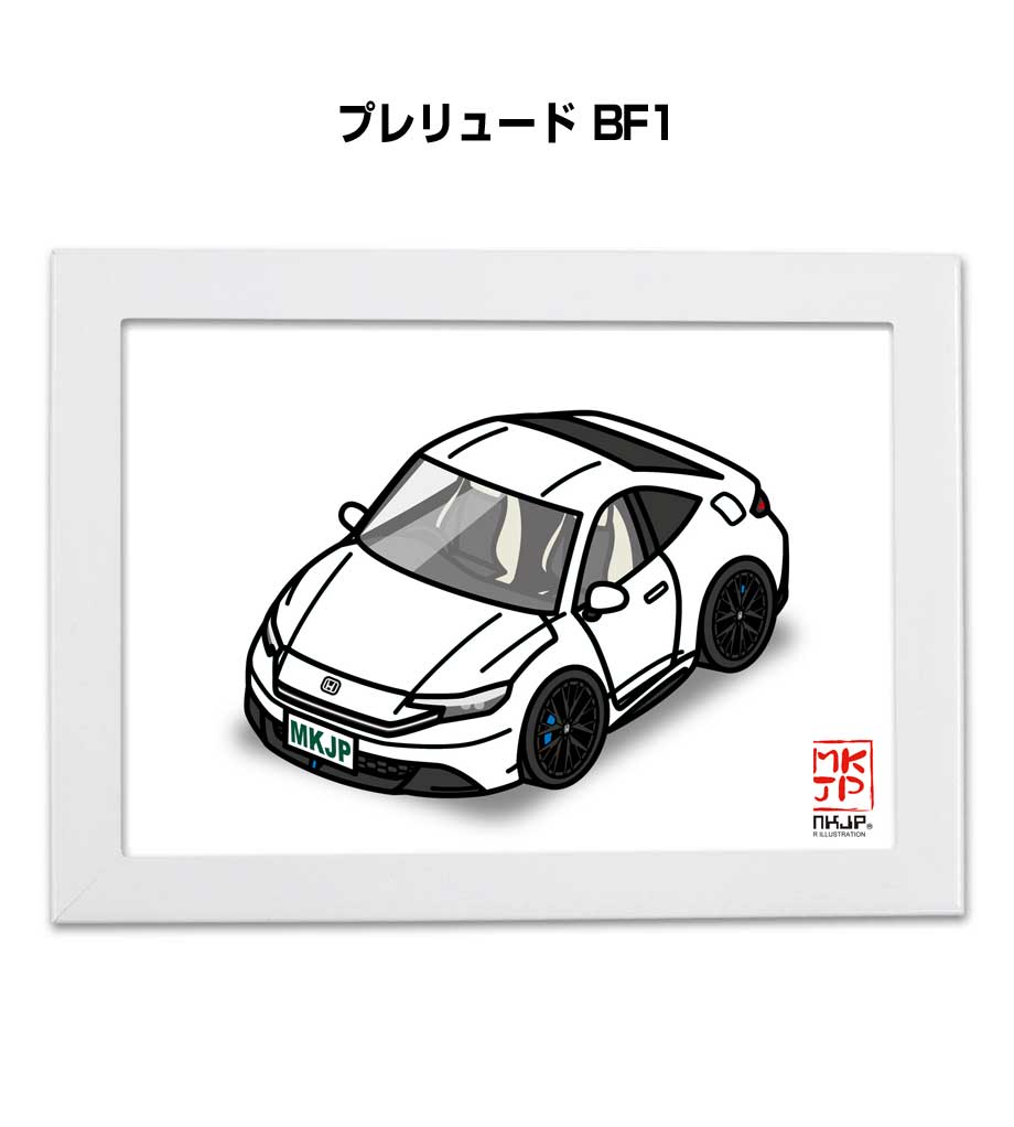 MKJP イラストA5 フレーム付き ホンダ プレリュード BF1 ゆうメール