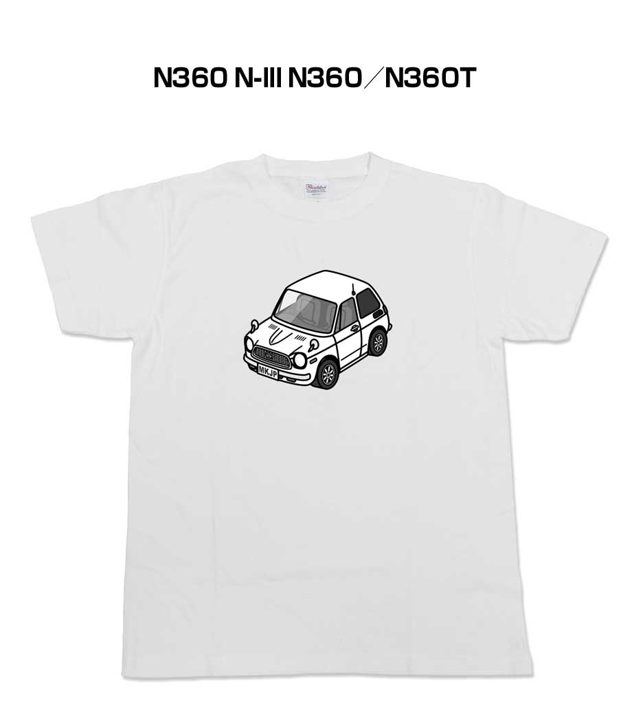 Tシャツ モノクロ シンプル 車好き プレゼント 男性 ホンダ N360 N-III