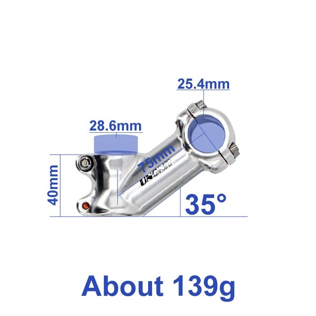 Uno mtb自転車ハンドルステム 35 度 75 90 110 130 ミリメートル 25.4 ミリメートル幹バイクxc午前山ロードバイクサイクリン｜mkshopsjapan｜05