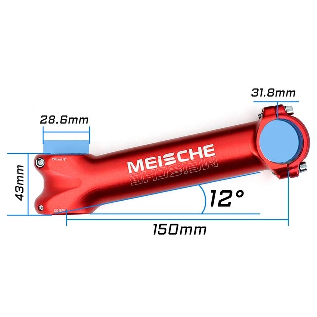 Meische-12度マウンテンバイクステム,150mm,長くて長いcncステム,31.8mm,自転車アクセサリー｜mkshopsjapan｜02
