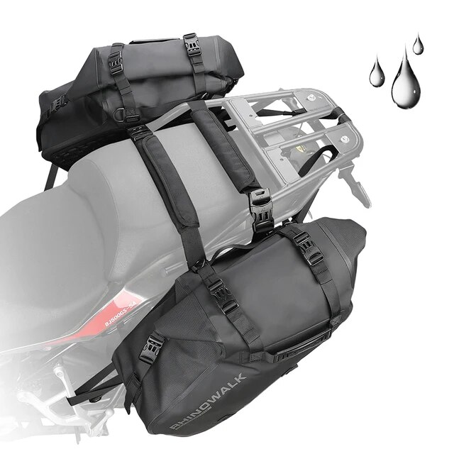代理店 ラインストーン付きオートバイ用防水バッグ，2ピース，バイク用ユニバーサルバッグ，バックパック，フォーク，トラベルバッグ
