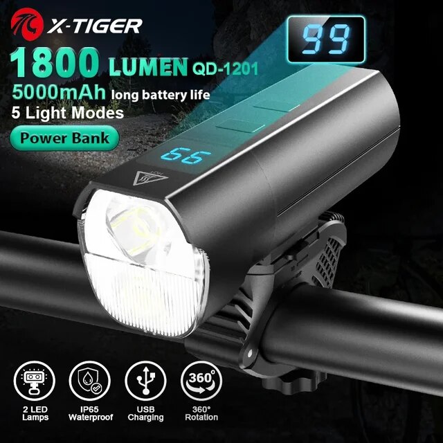 Pixel 防雨自転車ライト，充電式，マウンテンバイク，ロードバイク，フロントライト，サイクリングアクセサリー，X-TIGER-IP66