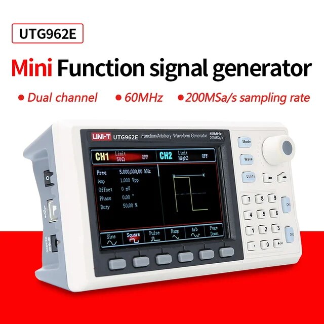 多機能信号発生器,UNI T utg932e utg962e,30mhz,60mhz,デュアルチャネル,周波数,正弦波,