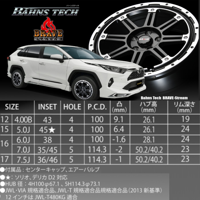 業販品 TOYO CELSIUS 215/65R16 98H Bahns Tech BRAVE Stream セミグロスブラック 16インチ 7J+35 5H-114.3 夏用 4本の画像