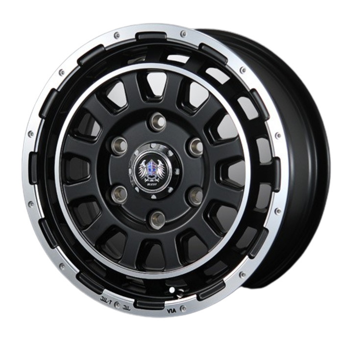 業販品 DUNLOP ENASAVE SP LT50M 205/80R15 109/107N Bahns Tech DH Stream セミグロスブラック 15インチ 6J+35 6H-139.7 夏用 4本