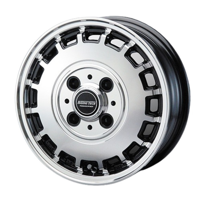 業販品 DUNLOP WINTER MAXX WM02 155/55R14 69Q Bahns Tech KT Stream ブラックポリッシュ 14インチ 4.5J+45 4H-100 冬用 4本