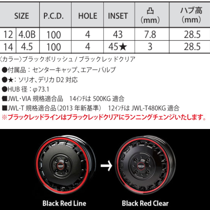 業販品 DUNLOP WINTER MAXX WM02 155/55R14 69Q Bahns Tech KT Stream ブラックレッドクリア 14インチ 4.5J+45 4H-100 冬用 4本の画像