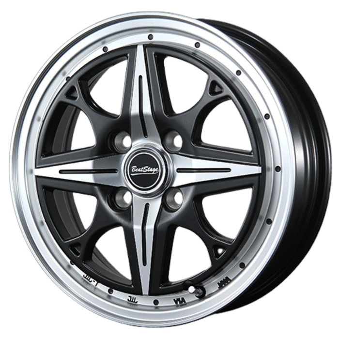 業販品 DUNLOP WINTER MAXX WM02 155/55R14 69Q BeatStage NS-C セミグロスブラック 14インチ 4.5J+45 4H-100 冬用 4本