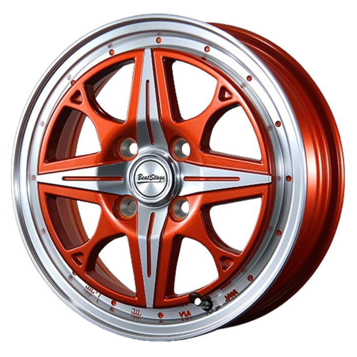 業販品 DUNLOP WINTER MAXX WM02 155/55R14 69Q BeatStage NS-C イタリアンオレンジ 14インチ 4.5J+45 4H-100 冬用 4本