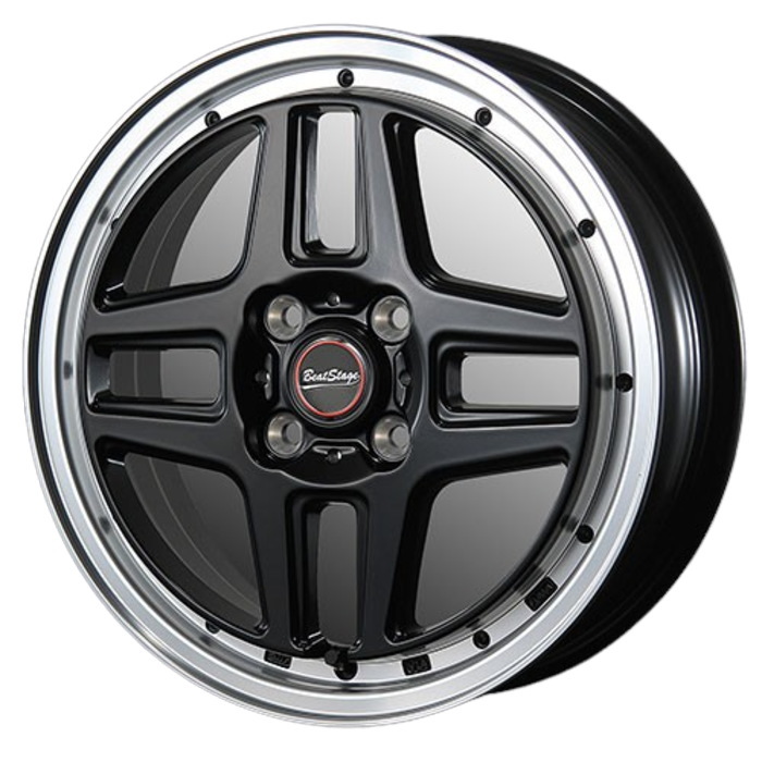 業販品 BRIDGESTONE POTENZA RE-71RS 165/55R15 75V BeatStage WT-C セミグロスブラック 15インチ 5J+45 4H-100 夏用 4本