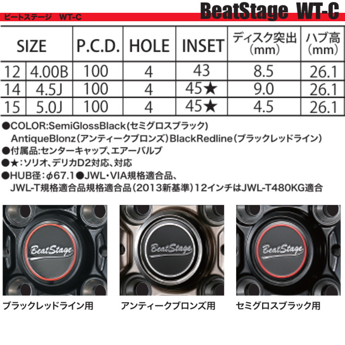 業販品 TOYO CELSIUS 155/65R14 75T BeatStage WT-C ブラックレッドライン 14インチ 4.5J+45 4H-100 夏用 4本の画像