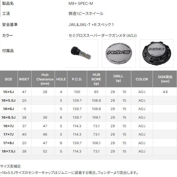 業販品 BRIDGESTONE BLIZZAK VRX3 225/60R18 100Q TEAM DAYTONA M9+ SPEC-M AOJ 18インチ 7.5J+38 5H-114.3 冬用 4本の画像