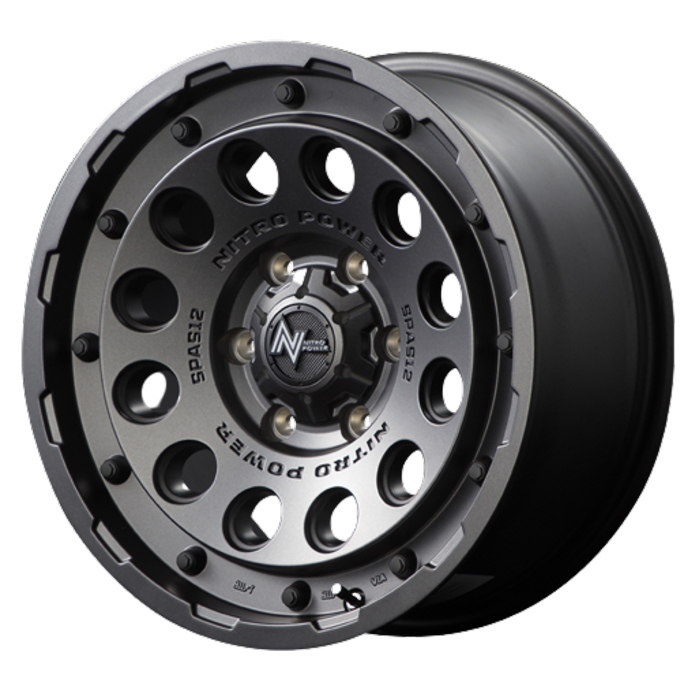 業販品 BRIDGESTONE BLIZZAK DM-V2 195/80R15 96Q NITRO POWER H12 SHOTGUN バレルブラック 15インチ 6J+33 6H-139.7 冬用 4本