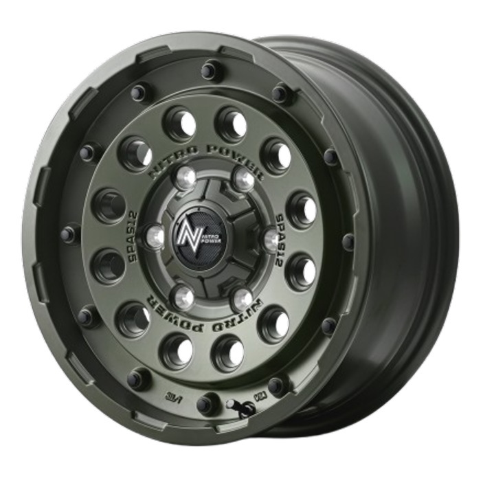 業販品 DUNLOP DIREZZA β02 225/45R16 89W NITRO POWER H12 SHOTGUN TE セミグロスODグリーン 16インチ 7J+40 5H-114.3 夏用 4本