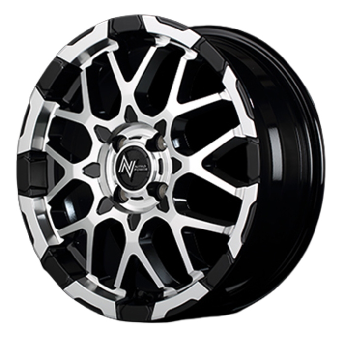 業販品 TOYO OBSERVE GIZ3 165/55R15 75Q NITRO POWER M28 BULLET ブラック/ミラーカット 15インチ 5J+48 4H-100 冬用 4本
