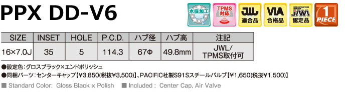 業販品 BRIDGESTONE BLIZZAK WZ-1 215/60R16 95Q PPX DD-V6 グロスブラック/エンドポリッシュ 16インチ 7J+35 5H-114.3 冬用 4本の画像