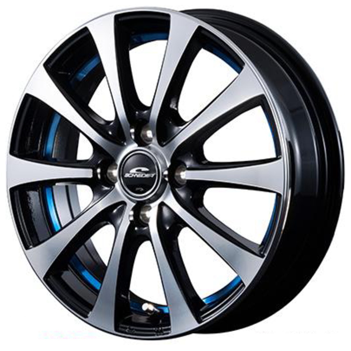 業販品 TOYO OBSERVE GIZ3 185/60R16 86Q SCHNEIDER RX-01 ブラックポリッシュ/ブルー 16インチ 6J+43 4H-100 冬用 4本