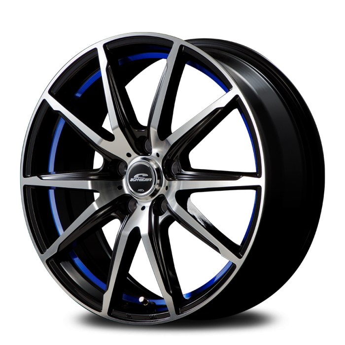 業販品 YOKOHAMA iceGUARD7 IG70 215/60R17 96Q SCHNEIDER RX-02 ブラックポリッシュ/ブルー 17インチ 7J+50 5H-100 冬用 4本