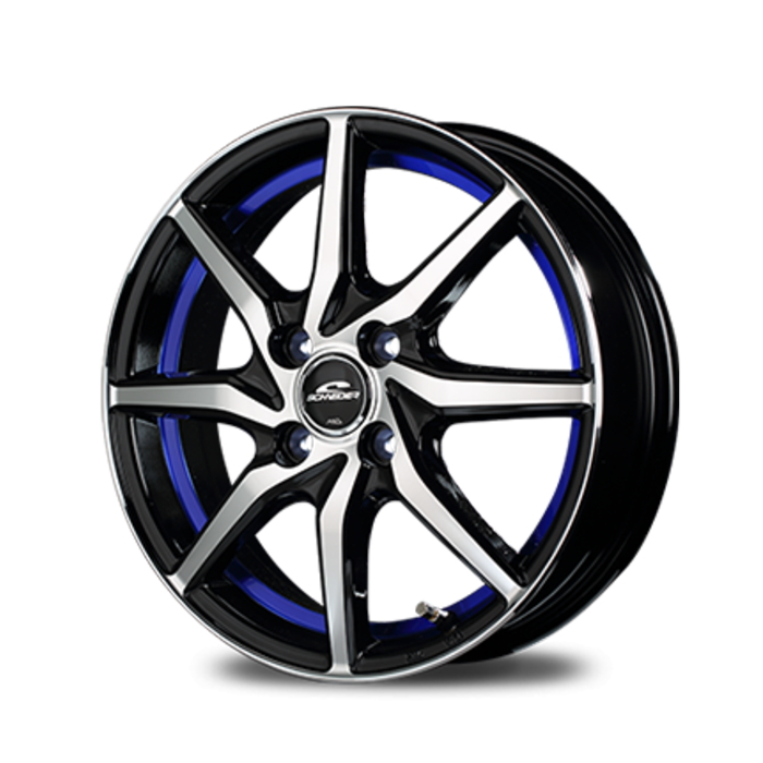 業販品 YOKOHAMA iceGUARD7 IG70 155/65R14 75Q SCHNEIDER RX810 ブラックPO/アンダーカットブルー 14インチ 4.5J+45 4H-100 冬用 4本