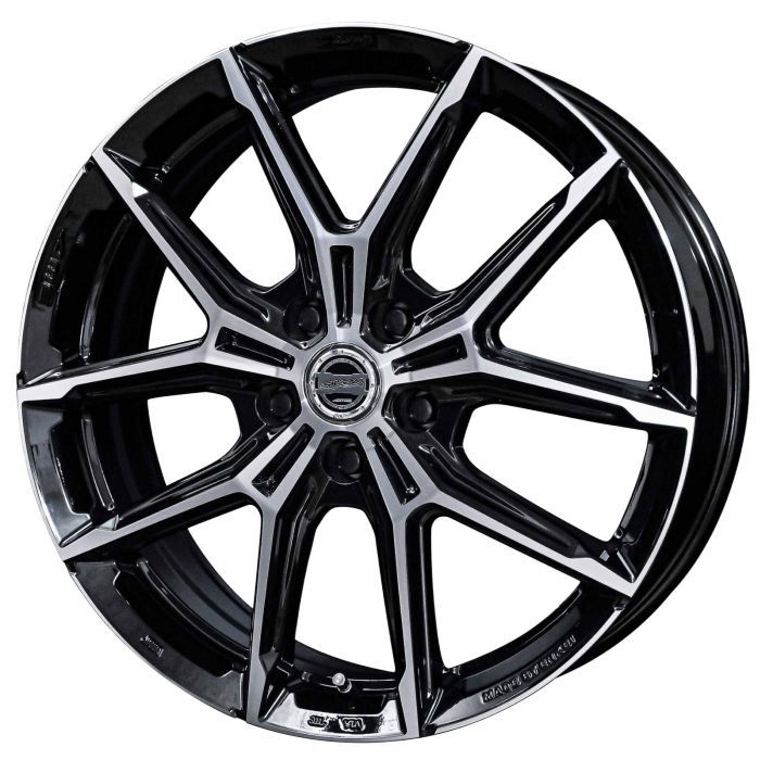 業販品 [個人宅-配送不可] ホイール 4本 18インチ 7.5J+38 5H-114.3 SMACK +EK M1 グロスブラックポリッシュ 自動車
