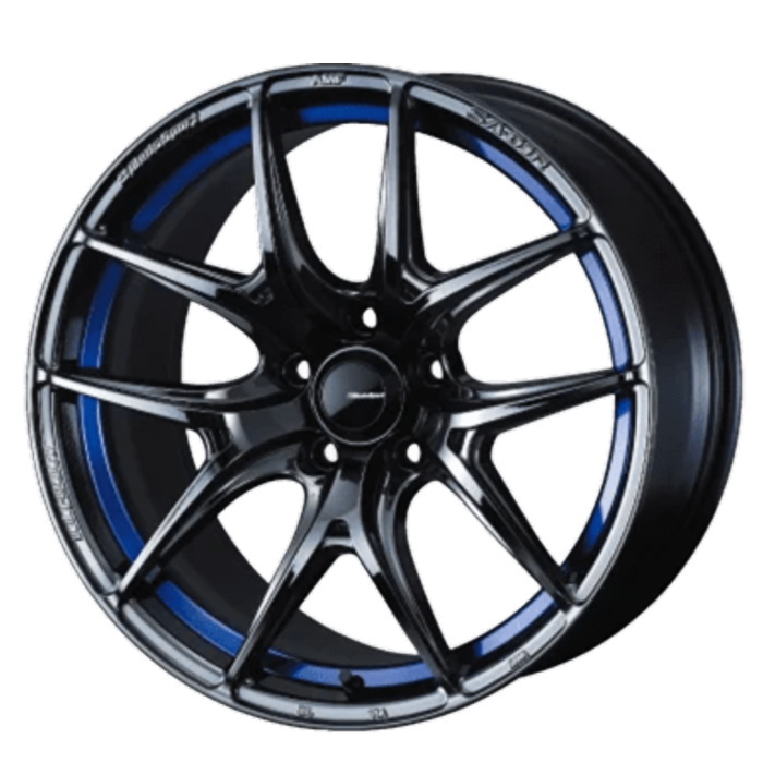 業販品 [個人宅-配送不可] ホイール 4本 18インチ 8.5J+45 5H-114.3 WedsSport SA-01R BLC2