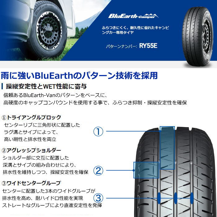 業販品 15インチ 215/70R15CP 109/107R YOKOHAMA BluEarth Camper ヨコハマ ブルーアース サマータイヤ単品 2本セット : y yokohama tire 2024 2p 00843 : Tire Wheel Shop M.K.S.T