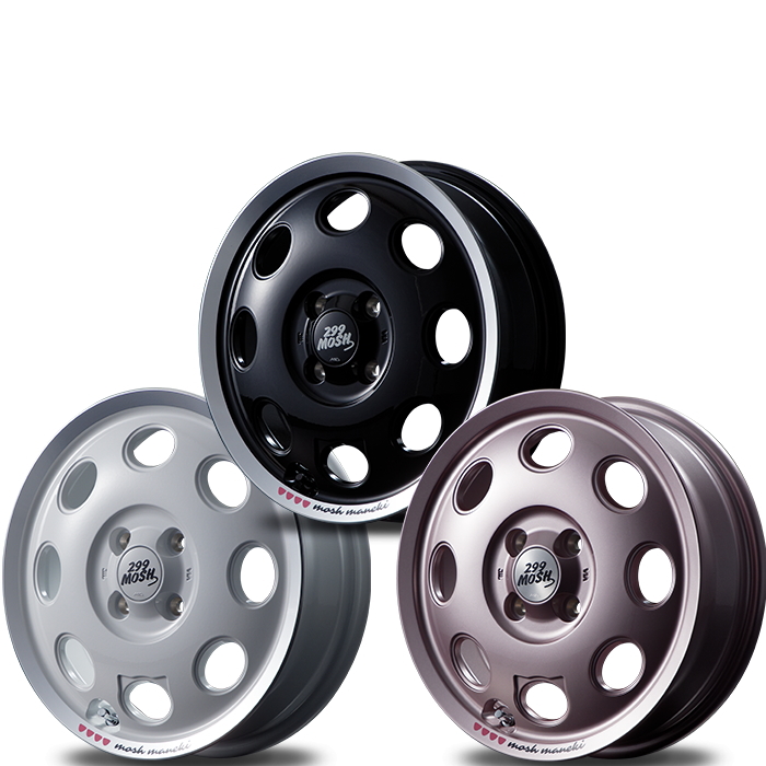 155/65R14 75Q トーヨー オープンカントリー R/T 299 MOSH Maneki Kuro Shiro Momo 14インチ 4穴 100 4.5J サマータイヤセット｜mkst