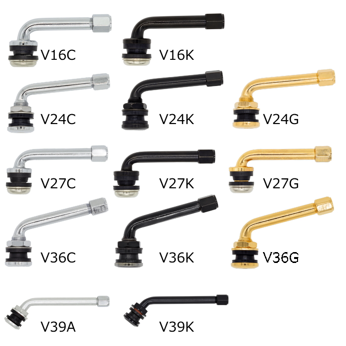 WORK エアバルブ　Ｌ型　4本セット WORK/ワーク エアバルブ 4個セット L型 V16C V24C V27C V36C V39A