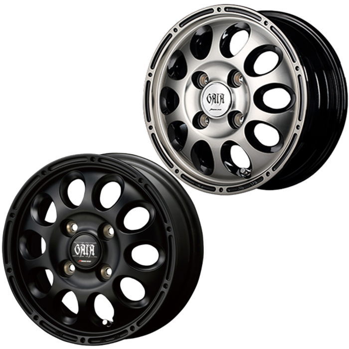 マルカサービス 12インチ 4穴 100 4B ガイアクロス マットブラック 