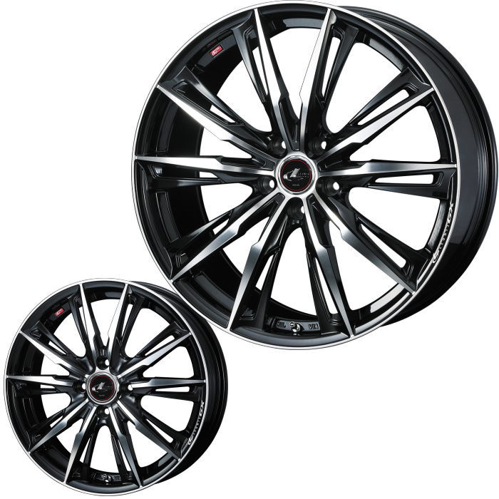 週末限定ンセール WEDS 4本 ホイール単品 PBMC GX LEONIS 6.5J 100 4穴 17インチ タイヤ・ホイール