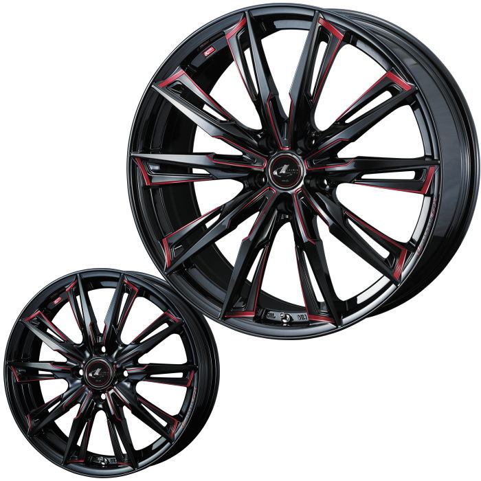 WEDS 215/45R18 LEONIS VT PBK/SC 18インチ 5穴 114.3/100 7J/8J