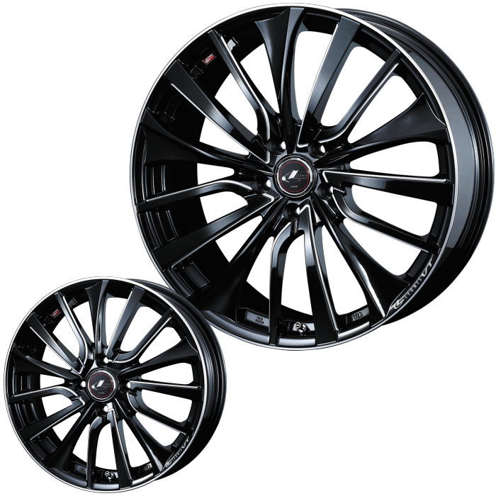 WEDS 215/45R18 LEONIS VT PBK/SC 18インチ 5穴 114.3/100 7J/8J