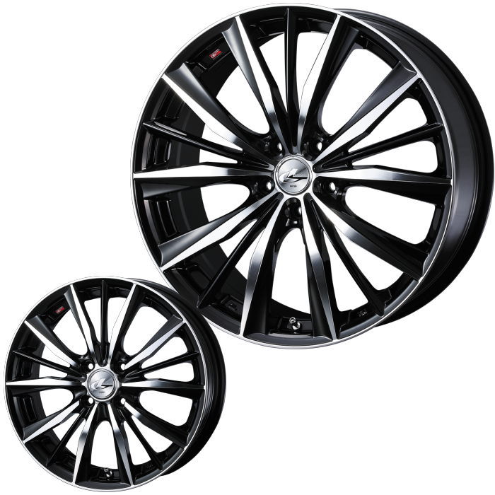 WEDS 215/45R18 LEONIS VX BKMC 18インチ 5穴 114.3/100 7J/8J