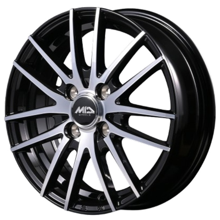 マルカサービス 14インチ 4穴 100 4.5J MID WHEELS RX14 ブラック