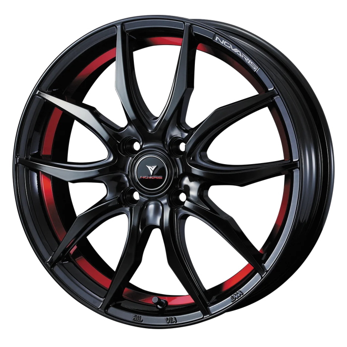 ノヴァリス　ホイール4本セット　16インチ　ハイエース WEDS 16インチ 4穴 100 6J ノヴァリス ローグ VF ピアノブラック