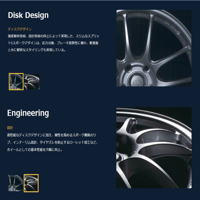 17インチ 5穴 114.3/100 6.5J/7J/7.5J/8J エンケイ/ENKEI