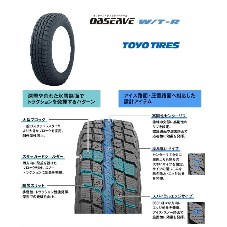 17インチ LT 285/70R17 116/113Q トーヨー OBSERVE W/T-R スタッドレスタイヤ単品 4本セット